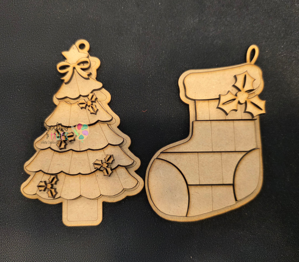 Tree & Stocking, Pack of 2