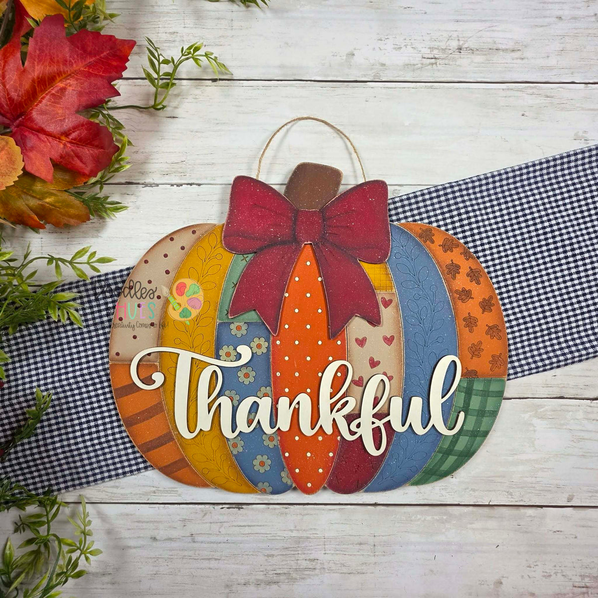 Patchwork, Thankful Pumpkin Sign