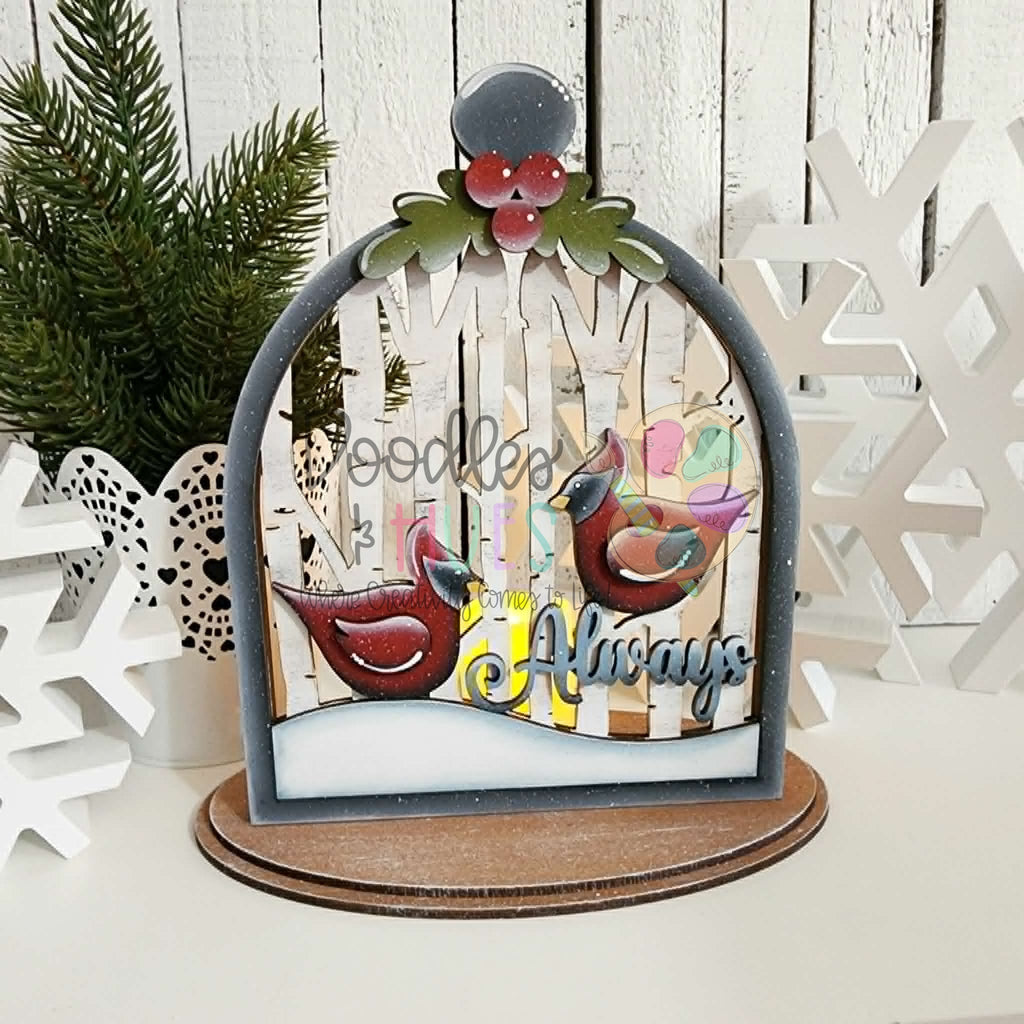 Cardinal Shelf Sitter with Votive
