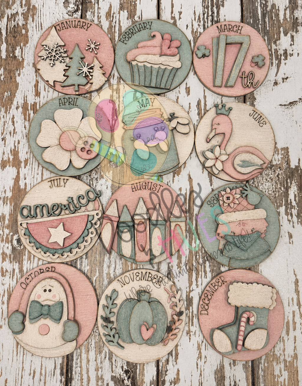 3" Inserts, Seasonal D (Set of 12)