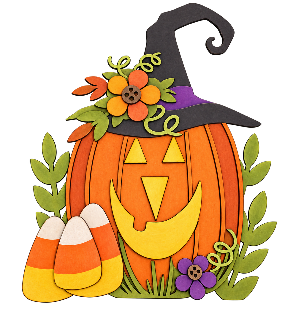 Pumpkin and Hat Witch