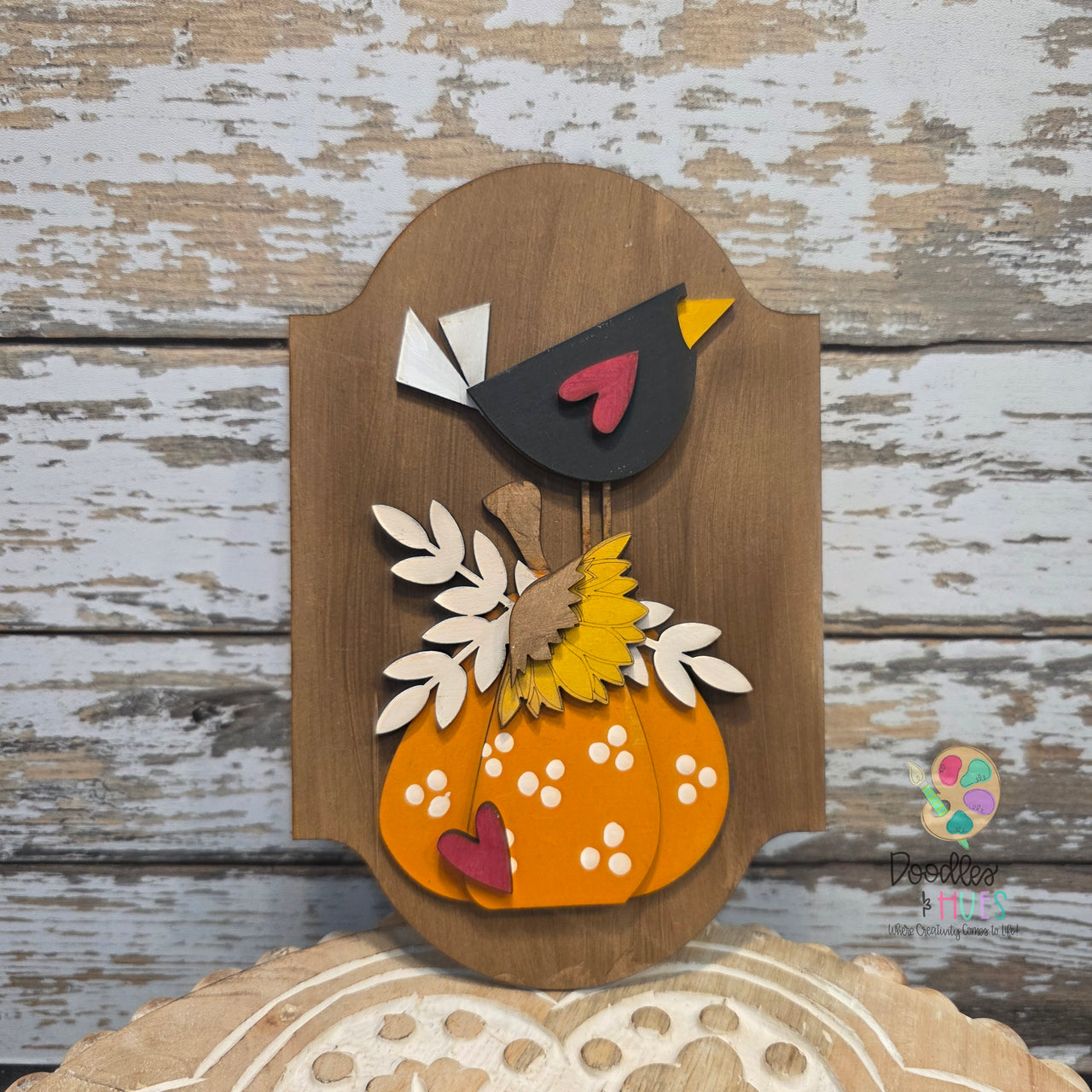 Pumpkin with Crow Long Insert