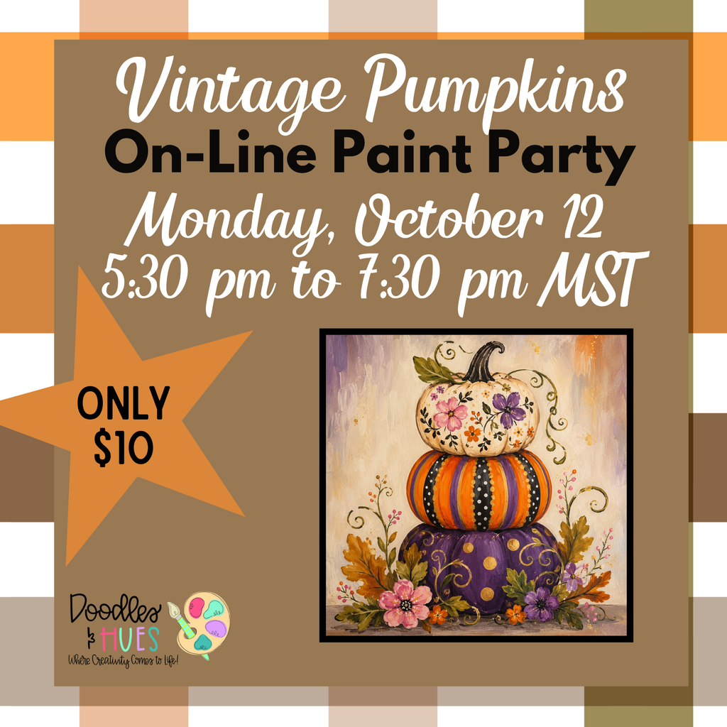 Vintage Pumpkins Online Paint Party